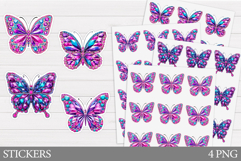 Diamond Butterfly Sticker. Butterfly Sticker Printable Product Image 1