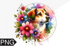 Dog Flowers Sublimation - Dog Clipart PNG Design Product Image 1