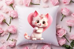 Valentine Cat Peeking Around Clipart Product Image 4