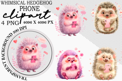 Whimsical Hedgehog Phone Clipart Product Image 1