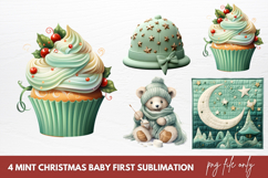 Mint Christmas Baby First Clipart Sublimation Product Image 1