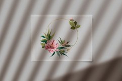 Watercolor Peonies Wreath Clipart Product Image 3