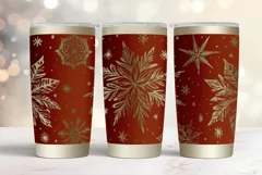 20oz Tumbler laser svg wrap| Christmas Snowflake pattern Product Image 1
