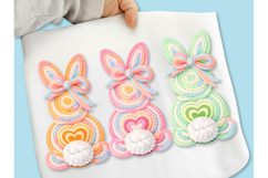Happy Easter PNG Coquette Easter Bunny, Faux yarn Bunny PNG Product Image 1