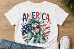 America Statue of Liberty PNG Patriotic Fourth of July Bubbl Product Image 4
