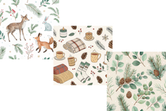 Boho Rustic Winter Digital Paper, Cute Winter Pattern Product Image 4