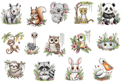 Safari Adventure Watercolor Clipart,Cute Hand Painted Jungle Product Image 4