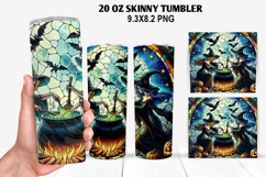 Witch Skinny Tumbler 20oz Wrap Design, Halloween Tumbler PNG Product Image 1