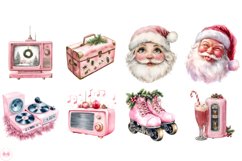 Retro Pink Christmas Clipart Product Image 4