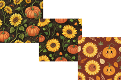 Sunflower &amp; Pumpkin Patch Harvest Seamless Pattern Product Image 4