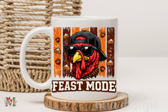 Feast Mode PNG, Striped Thanksgiving Turkey Sublimation Product Image 3
