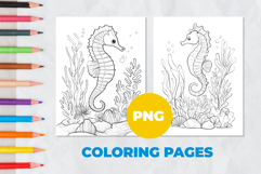 Sea horse Coloring Pages | Coloring book Product Image 1