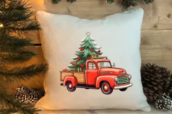 Red Christmas Truck Sublimation Clipart, Christmas PNG Product Image 4