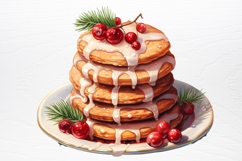 Watercolor Christmas blue Clipart PNG Product Image 4