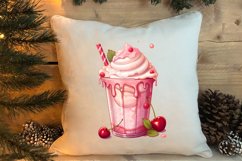 Pink Christmas Coffee Sublimation Clipart, Christmas PNG Product Image 4