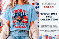 Born to Grill Free to Chill PNG | BBQ DTF Product Image 4