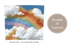 Glitter Rainbow Tumbler Wrap, Clouds Tumbler Template Product Image 4