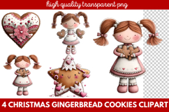 Christmas Gingerbread Cookies Clipart | Cute Holiday Cookie Product Image 1
