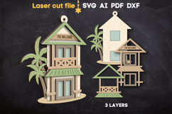 Beach Houses Ornaments SVG laser cut files for Glowforge Product Image 4