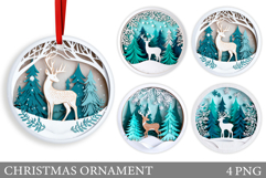 Reindeer Christmas Ornament. Christmas Ornament Sublimation Product Image 1