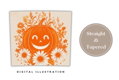 Floral Halloween Pumpkin Tumbler, Floral Tumbler Template Product Image 4