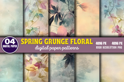 Spring Grunge Floral Background Paper PNG Product Image 1