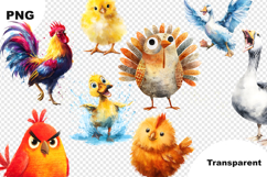 Quirky Poultry Watercolor 40 PNG Clipart Product Image 4