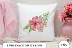 Watercolor Tropical flowers bouquet PNG Product Image 4