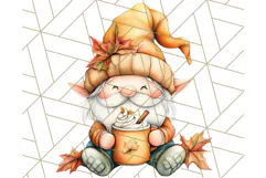 Fall Gnome PNG Clipart, Cute Autumn Gnomes with Pumpkins Product Image 4