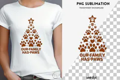 Paw print Christmas tree png design for T-shirts Product Image 4