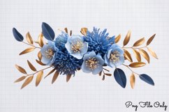 Luxury Blue And Gold Christmas Clipart PNG Product Image 1