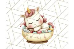 Cute Dessert Unicorn PNG Clipart with Cupcakes & Candies Product Image 4