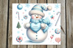 Xmas Snowman | Christmas Skinny tumbler sublimation designs Product Image 4