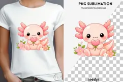 Pastel kawaii axolotl png design for T-shirts Product Image 4