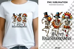Happy Hallothanksmas Skeletons, Funny PNG Digital Downloads Product Image 1