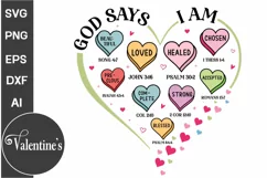 God Says I Am Valentine SVG | Valentine's Day PNG Product Image 1