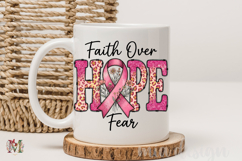 Faith Over Fear PNG, Hope Pink Ribbon Sublimation Design Product Image 3