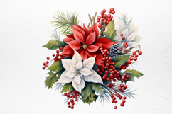Christmas Flower Bouquet Clipart PNG Product Image 4