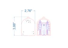 Bear Christmas Ornament SVG laser cut file for Glowforge Product Image 4