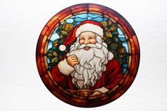 Stained Glass Painting Of Santa Clipart PNG Product Image 4