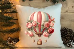 Christmas Hot Air Balloon Clipart, Christmas Hot Air Product Image 4