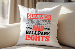 Summer Nights And Ballpark Lights SVG T-Shirt Design Product Image 4