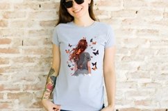 Watercolor Girl Butterflies Clipart Product Image 4