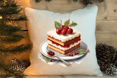 Watercolor Christmas Cakes Clipart, Christmas Clipart Product Image 4