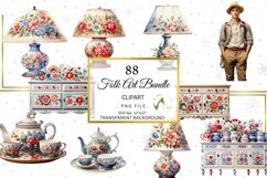 Floral Folk Art Clipart Bundle, Floral Clipart Bundle Product Image 9