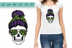 Halloween svg, Mom life svg, Momster svg, Mom Messy Bun svg Product Image 2