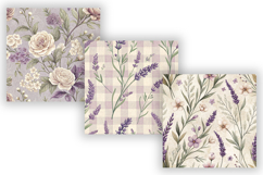 Lavender Toile Digital Paper Pack, Vintage Floral Toile Product Image 4
