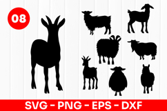 Farm Animal Silhouette SVG PNG Product Image 1