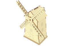 Mill moneybox - SVG DXF laser cut files, Glowforge pattern Product Image 8