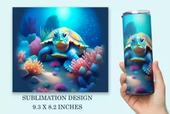 Tumbler Sublimation Design Sea Turtle / Tumbler Wrap / PNG Product Image 2